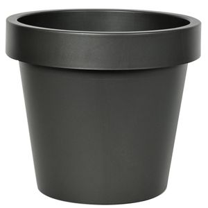 Plantenpot/bloempot - kunststof - zwart - Tuin buiten - D25 x H22 cm