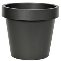 Plantenpot/bloempot - kunststof - zwart - Tuin buiten - D25 x H22 cm