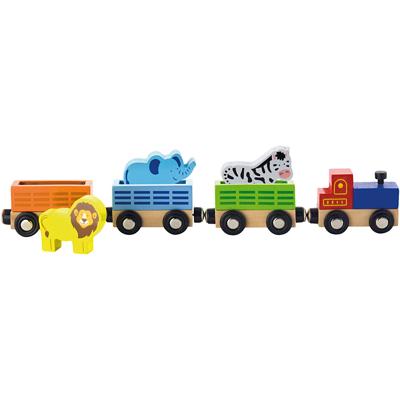VIGA spoorwegaccessoires, trein met dieren, 7 onderdelen/ 1 set