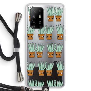 Sansevieria: Oppo A94 5G Transparant Hoesje met koord