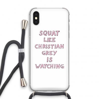 Christian Grey: iPhone XS Transparant Hoesje met koord