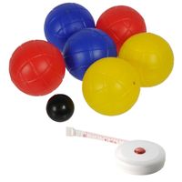 Jeu de boules set met 6 ballen + compact meetlint 1,5 meter