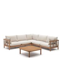 Kave Home 5-zits Hoek Loungeset 'Sacova' Eucalyptushout Kave Home 5-zits Hoek Loungeset 'Sacova' Eucalyptushout
