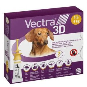 Vectra 3D XS Spot-on hond 1,5 - 4 kg (3 pipetten) 3 pipetten