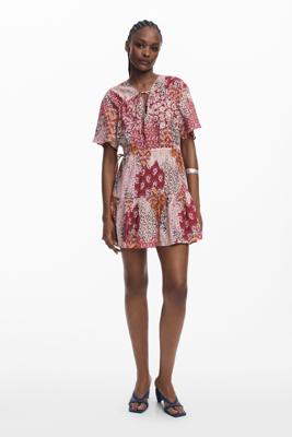 Korte boho jurk - RED - L