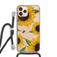 Sunflower and bees: iPhone 11 Pro Transparant Hoesje met koord