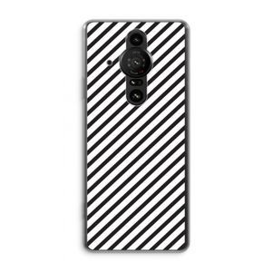 Strepen zwart-wit: Sony Xperia Pro-I Transparant Hoesje