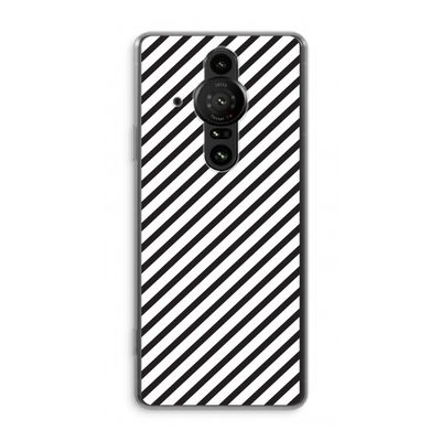Strepen zwart-wit: Sony Xperia Pro-I Transparant Hoesje