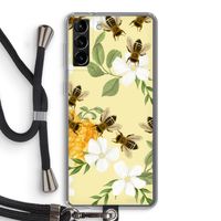 No flowers without bees: Samsung Galaxy S21 Plus Transparant Hoesje met koord