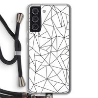 Geometrische lijnen zwart: Samsung Galaxy S21 FE Transparant Hoesje met koord