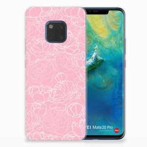 Huawei Mate 20 Pro TPU Case White Flowers