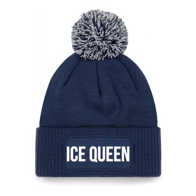 Ice queen muts met pompon unisex one size - Navy Ice queen muts met pompon unisex one size - Navy