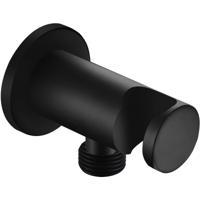 Xellanz Nara - Mat Zwarte Wandaansluitbocht met Handdouchehouder - 1/2 Inch