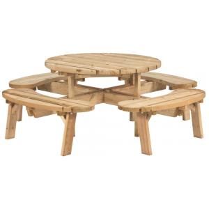 Picknicktafel rond ge&iuml;mpregneerd