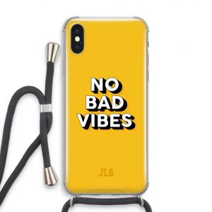 No Bad Vibes: iPhone XS Transparant Hoesje met koord