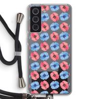 Klaproosjes: Samsung Galaxy S21 FE Transparant Hoesje met koord