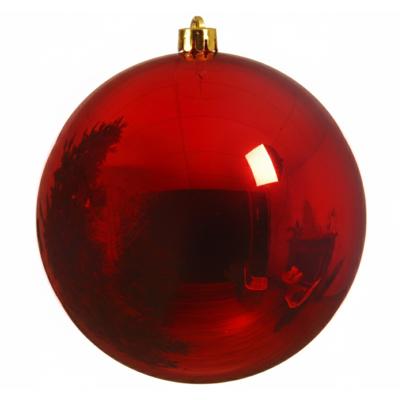 Decoris Kerstbal - rood - groot - 25 cm - kunststof - glans Decoris Kerstbal - rood - groot - 25 cm - kunststof - glans