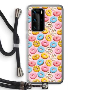 Pink donuts: Huawei P40 Pro Transparant Hoesje met koord