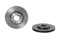 Remschijf BREMBO XTRA LINE BREMBO, Remschijftype: Geperforeerd / Geventileerd, u.a. für Cadillac, Saab, Opel, Vauxhall - thumbnail