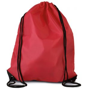 4x stuks sport gymtas/draagtas rood met rijgkoord 34 x 44 cm van polyester