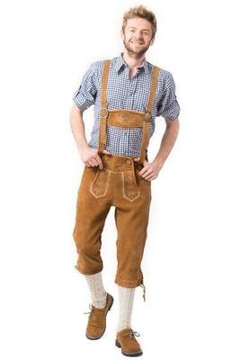 Lederhose Markus Lichtbruin Lang (100% Leder)