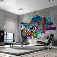 Zelfklevend fotobehang - Graffiti Oog, 8 maten, premium print - thumbnail