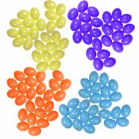 Knutsel en decoratie paaseieren - 100x stuks - kleuren mix - plastic - 4 cm - Pasen thema