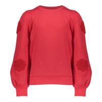 Geisha winter sweater meisjes - rood - bloemen op mouw Geisha winter sweater meisjes - rood - bloemen op mouw