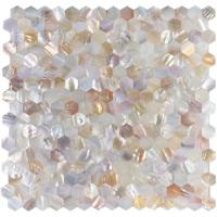 Zelfklevende Mozaïektegels Wit - Mother of Pearl Hexagon 305x305mm