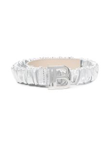 Balmain Kids ceinture froncée en cuir - Argent