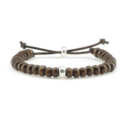 Qoss Heren Houten Kralen Armband Teun Bruin