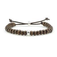 Qoss Heren Houten Kralen Armband Teun Bruin