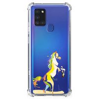 Samsung Galaxy A21s Stevig Bumper Hoesje Horse Color - thumbnail