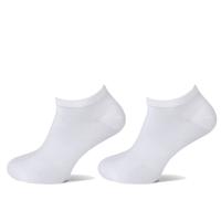 Basset Basset Dames/Heren Bamboe Sneaker Sokken 2-Pack Wit