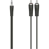 Hama Audiokabel, 3,5-mm-jack-stekker - 2 cinch-stekker, stereo, 5,0 m Mini jack kabel Zwart - thumbnail