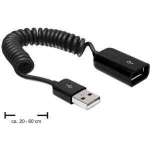 Delock USB-kabel USB 2.0 USB-A stekker, USB-A bus 0.6 m Zwart 83163