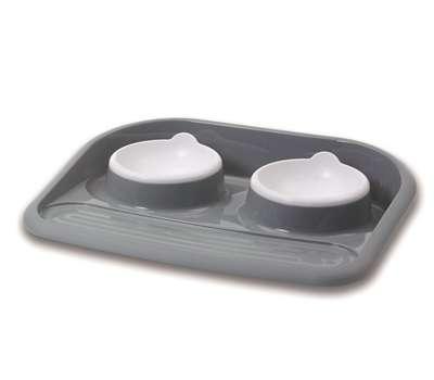 SAVIC BUTLER VOERBAK EN DRINKBAK MET PLATEAU EN ANTISLIP VOETJES