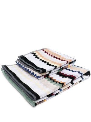 Missoni Home serviette de bain en coton à motif zig-zag - Gris