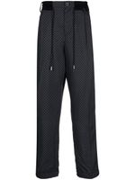 sacai pantalon à imprimé géométrique - Noir