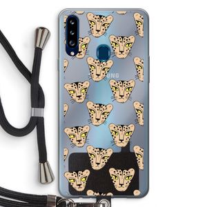 Tijger: Samsung Galaxy A20s Transparant Hoesje met koord