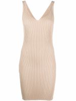 Rodebjer robe en maille nervurée à col v - Tons neutres Rodebjer robe en maille nervurée à col v - Tons neutres