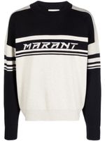 MARANT pull à logo en maille intarsia - Noir - thumbnail