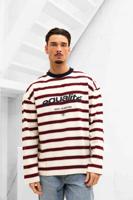 Equalité Striped Celeste Longsleeve T-Shirt Heren Gebroken Wit/Rood - Maat M - Kleur: Gebroken WitRood | Soccerfanshop