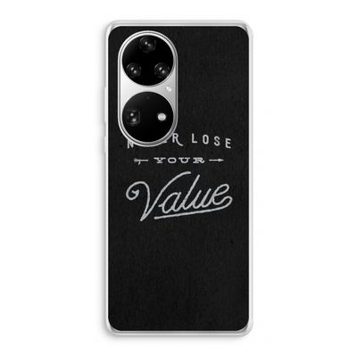 Never lose your value: Huawei P50 Pro Transparant Hoesje