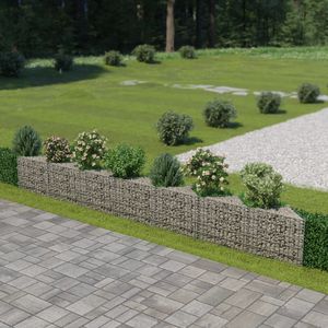 VidaXL Schanskorfmuur 450x30x50 cm gegalvaniseerd staal