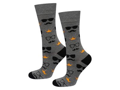 Soxo Sokken in cadeauverpakking (grijs/oranje)
