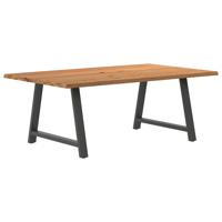 Eettafel met natuurlijke rand massief eikenhout rechthoekig