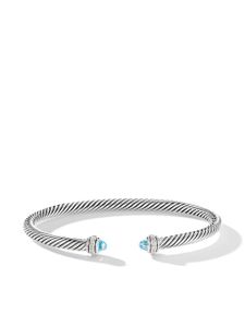 David Yurman bracelet en argent sterling Cable Classic serti de diamants et de topaze