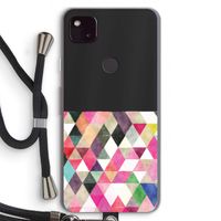 Gekleurde driehoekjes: Pixel 4a 5G Transparant Hoesje met koord