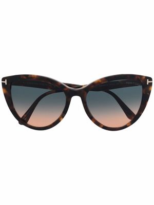 TOM FORD Eyewear lunettes de soleil à monture papillon - Marron